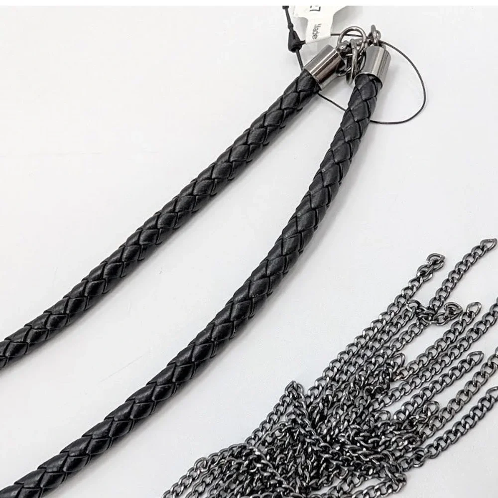Free People Cowboys Don't Cry Body Necklace Tassel Leather Festival